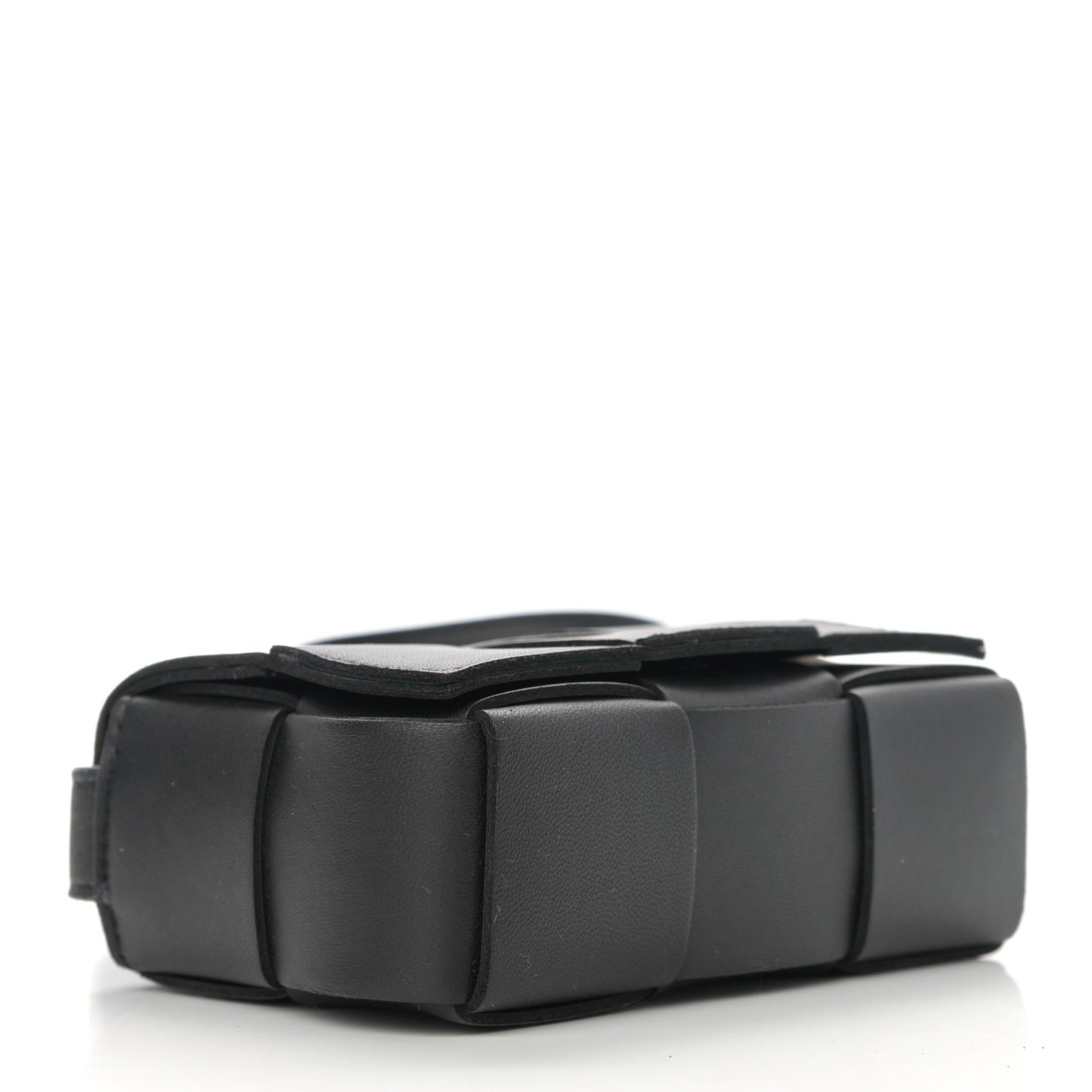 Lambskin Maxi Intrecciato Extra Mini Cassette Crossbody Bag Black