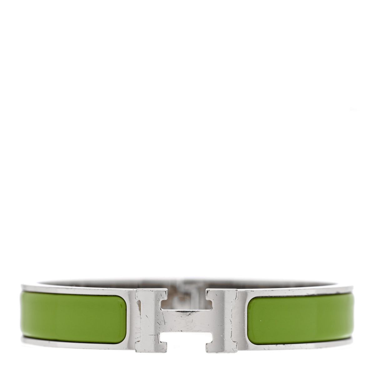 Hermes Enamel Narrow Clic Clac H Bracelet GM Vert Prairie 1 of 4
