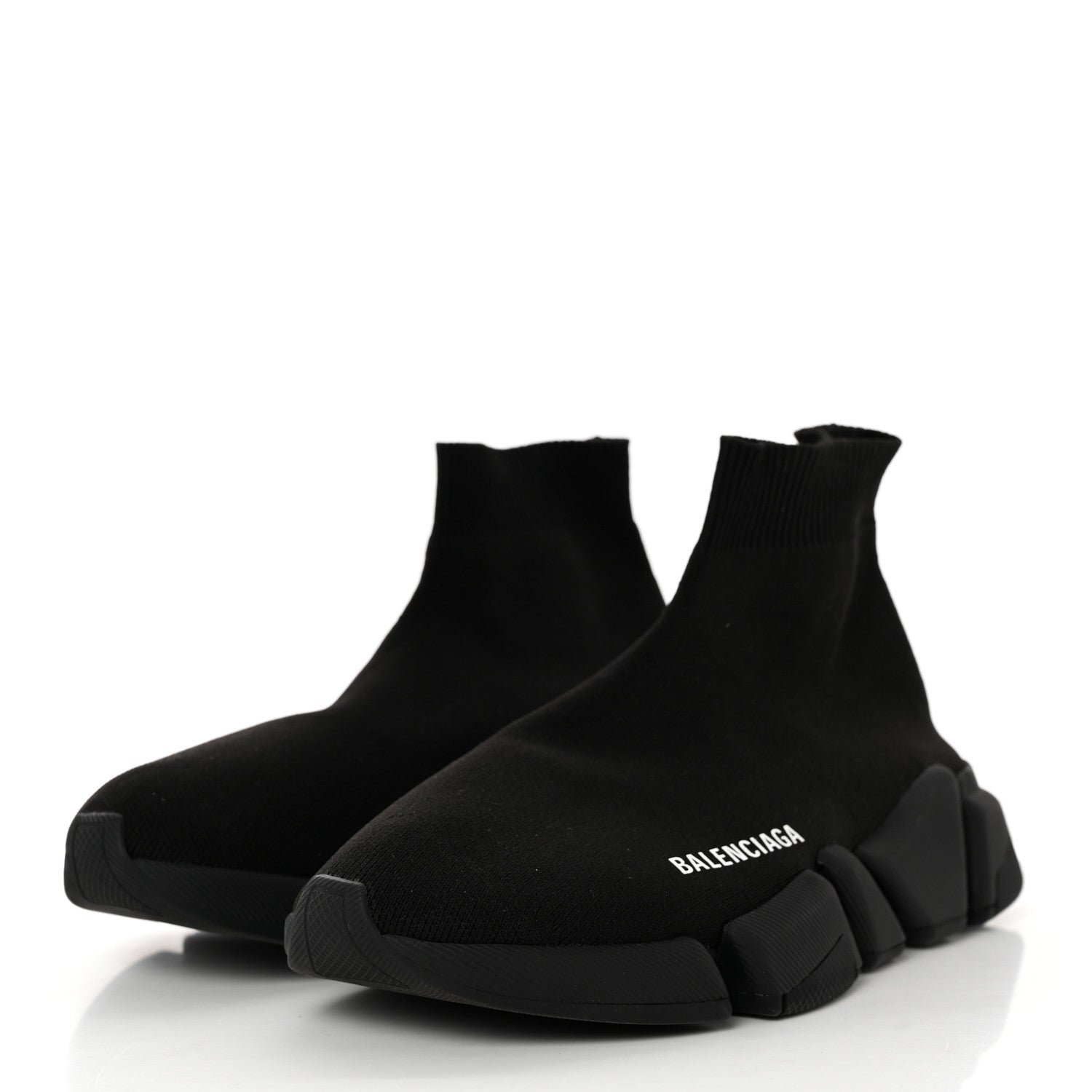 Balenciaga Technical 3D Recycled Knit Womens Speed 2.0 Sneakers 37 Monocolor Black 3 of 9