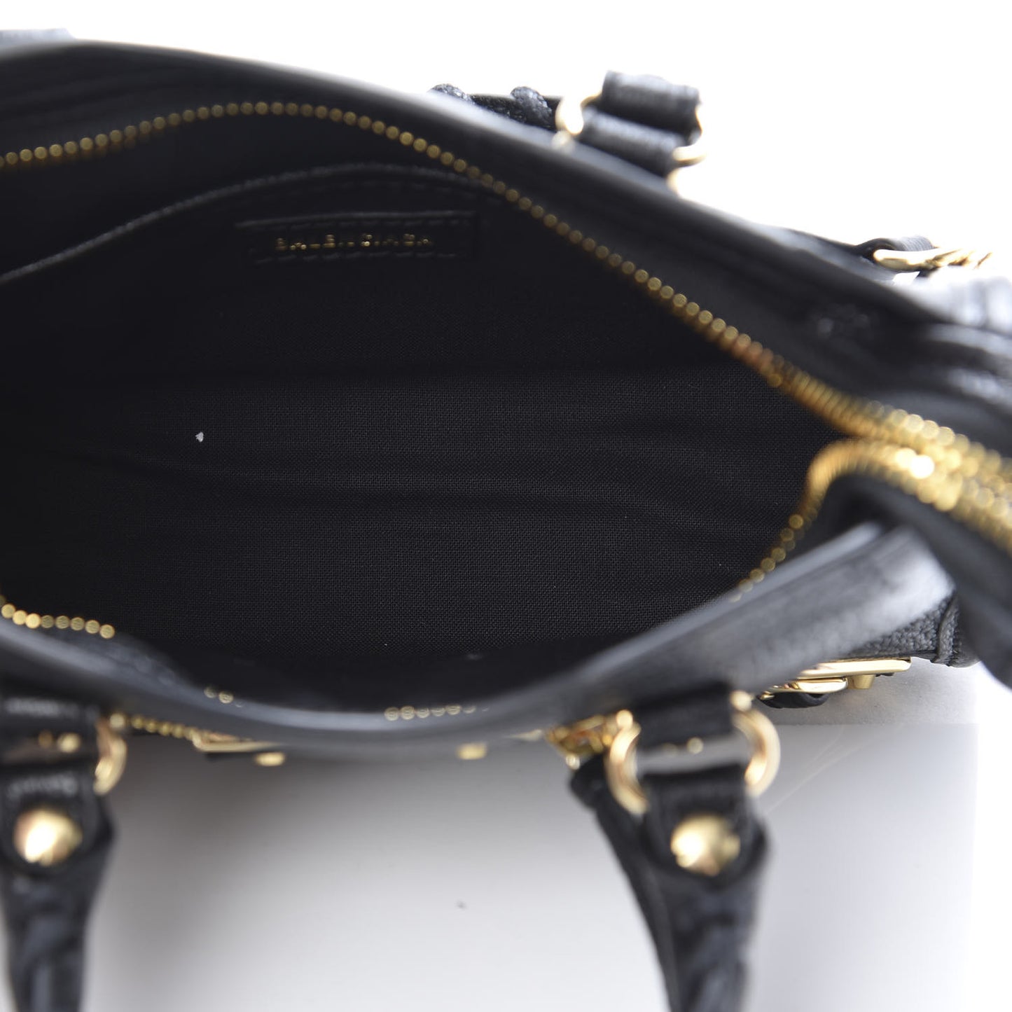 Chevre Gold Metallic Edge Hardware Nano City Black