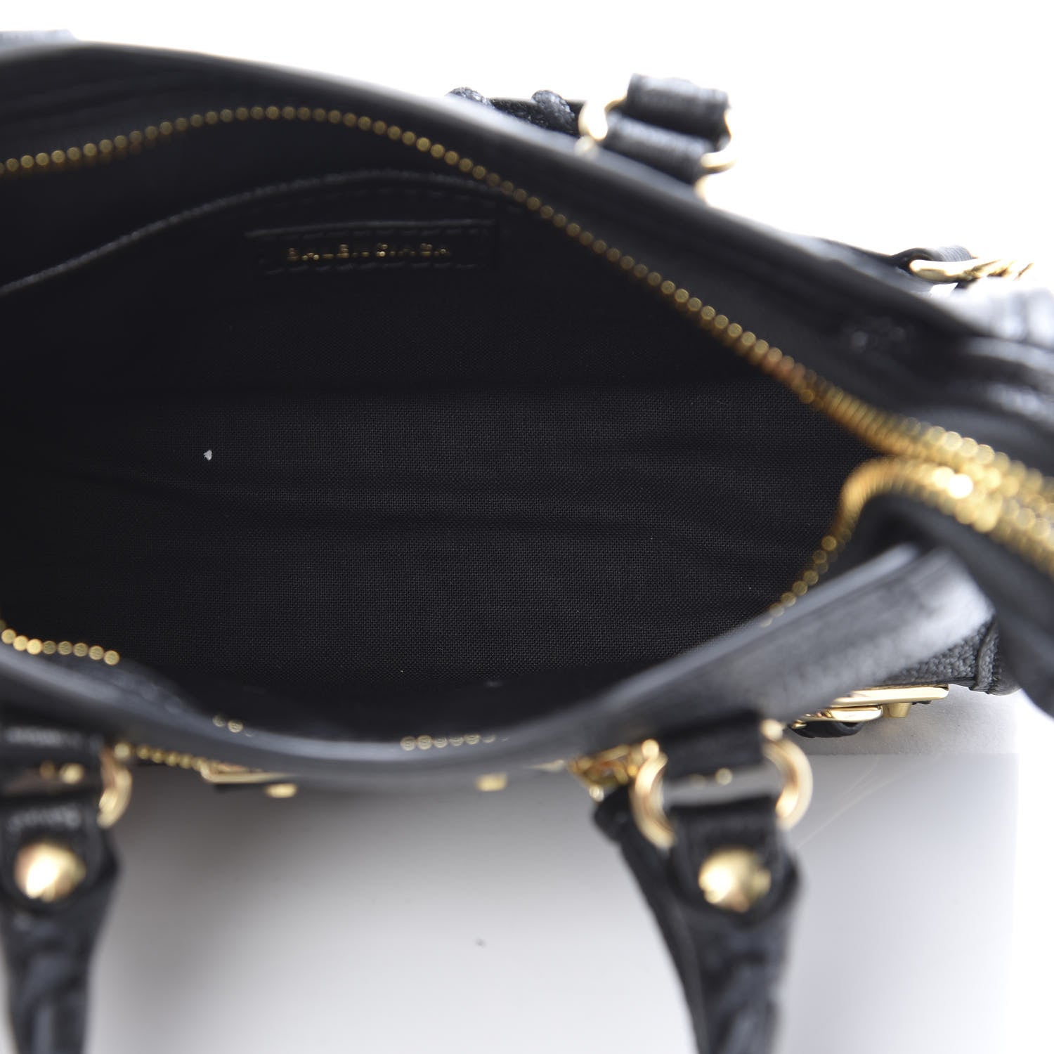 Balenciaga Chevre Gold Metallic Edge Hardware Nano City Black 5 of 10