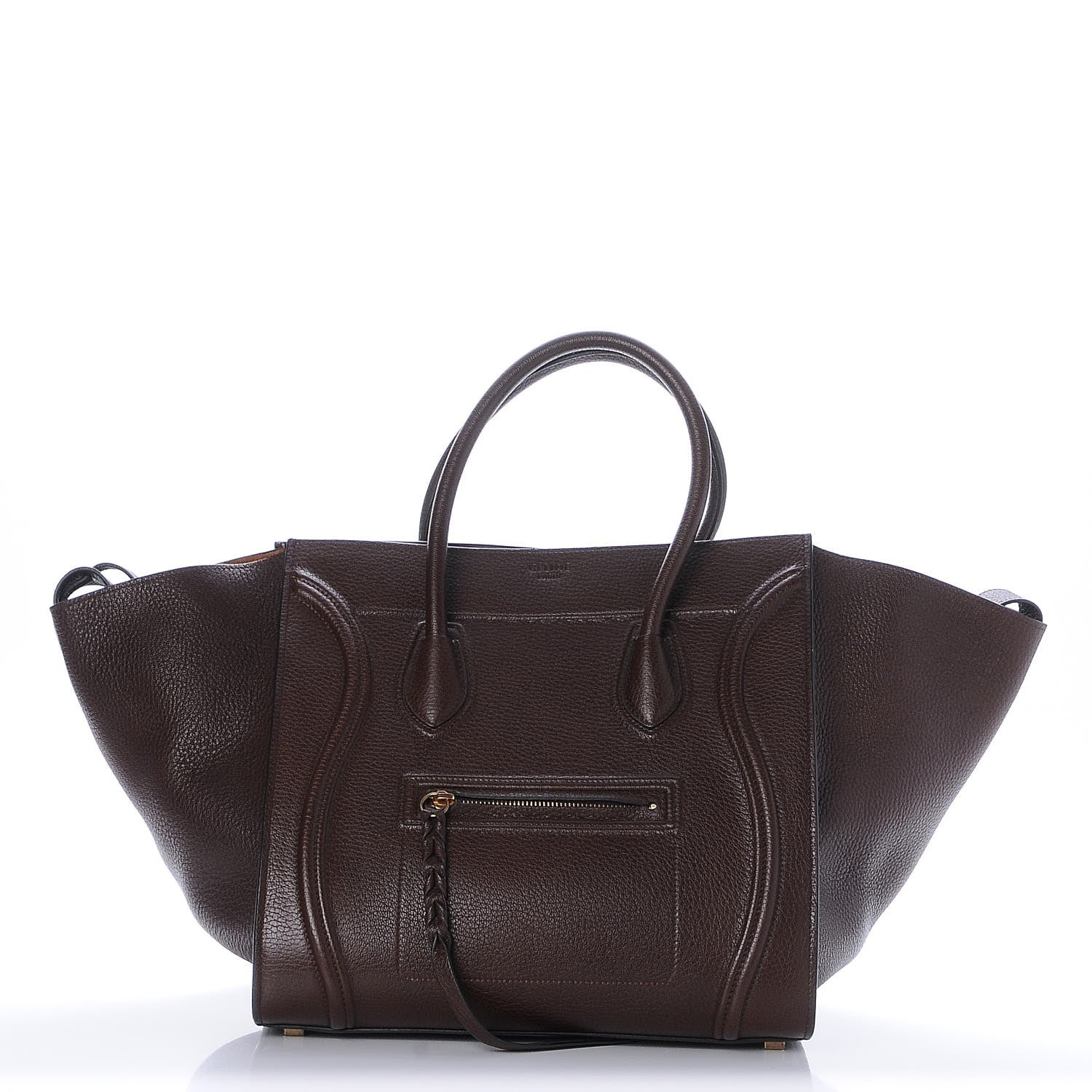 Celine Shiny Grained Calfskin Medium Phantom Luggage Brown 1 of 8