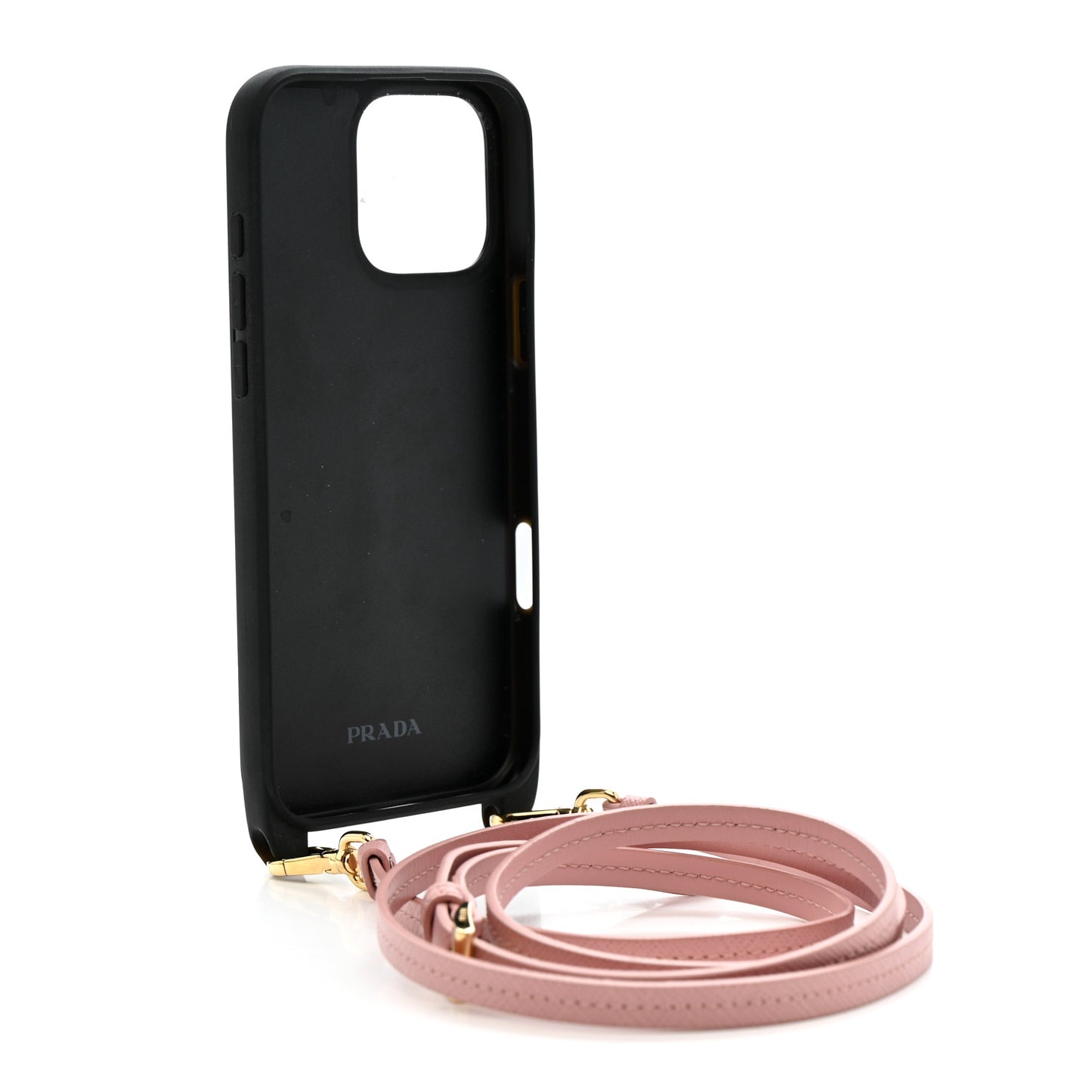 Saffiano iPhone 16 Pro Max Case With Strap Peach