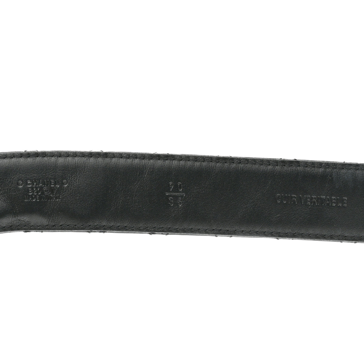 Calfskin Quilted CC Chain Belt 90 36 Black