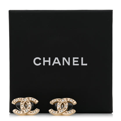 Chanel Baguette Crystal Logo CC Earrings Gold 5 of 5