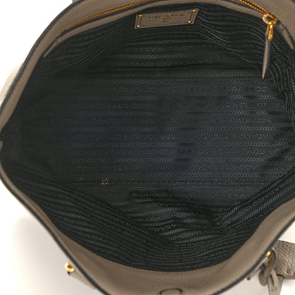 Prada Vitello Daino Embossed Logo Tote Argilla 4 of 8