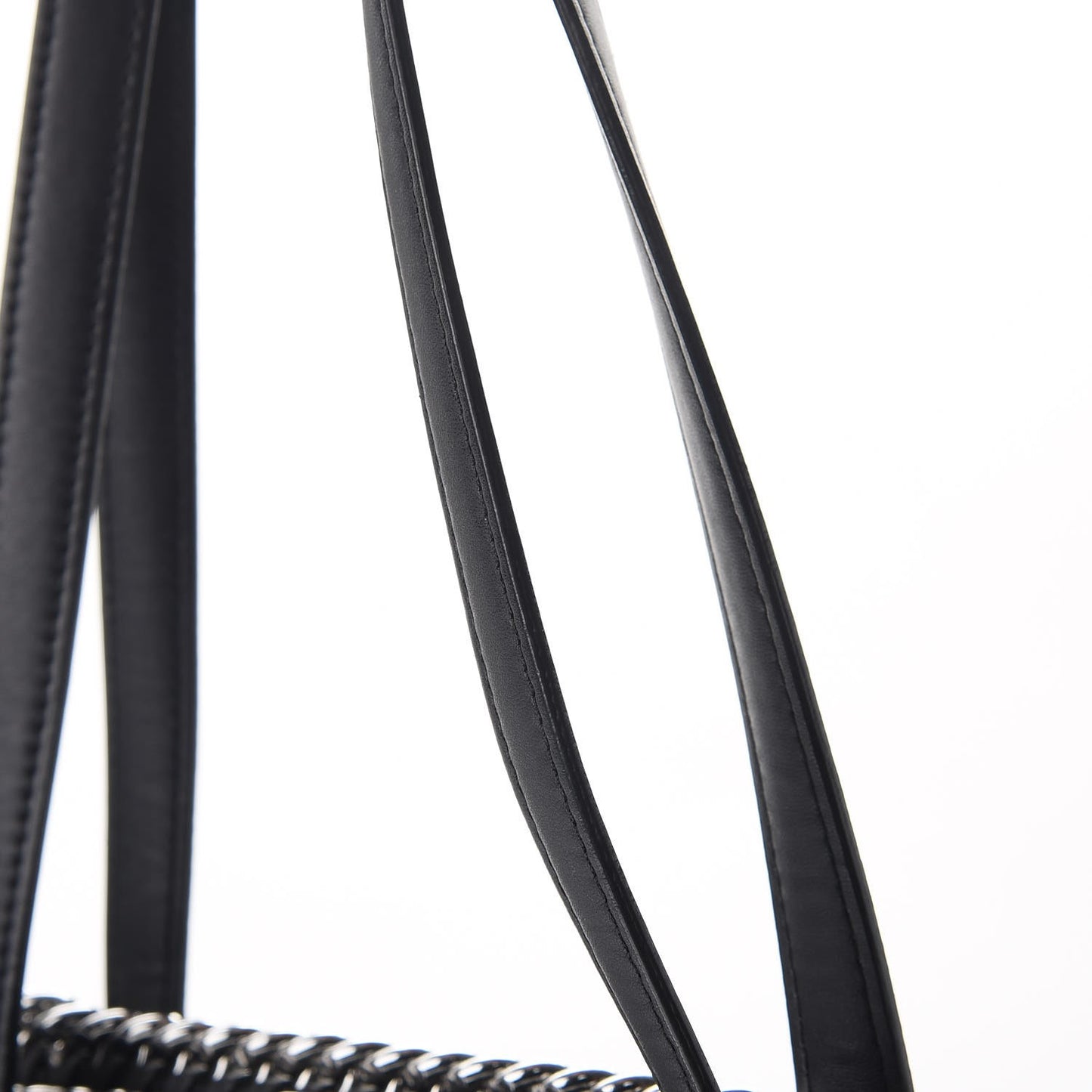 Shaggy Deer Quilted Falabella Shopper Tote Black