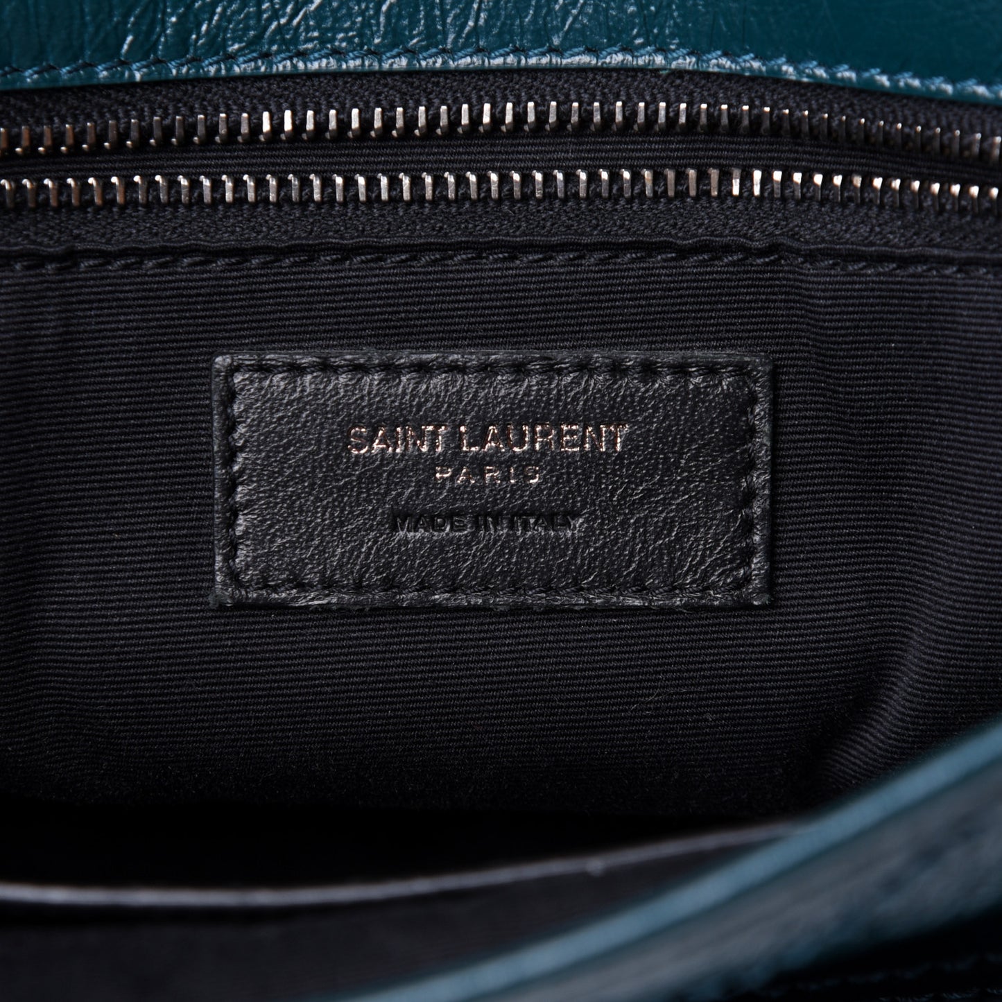 Crinkled Calfskin Matelasse Monogram Medium Niki Chain Satchel Peacock Green