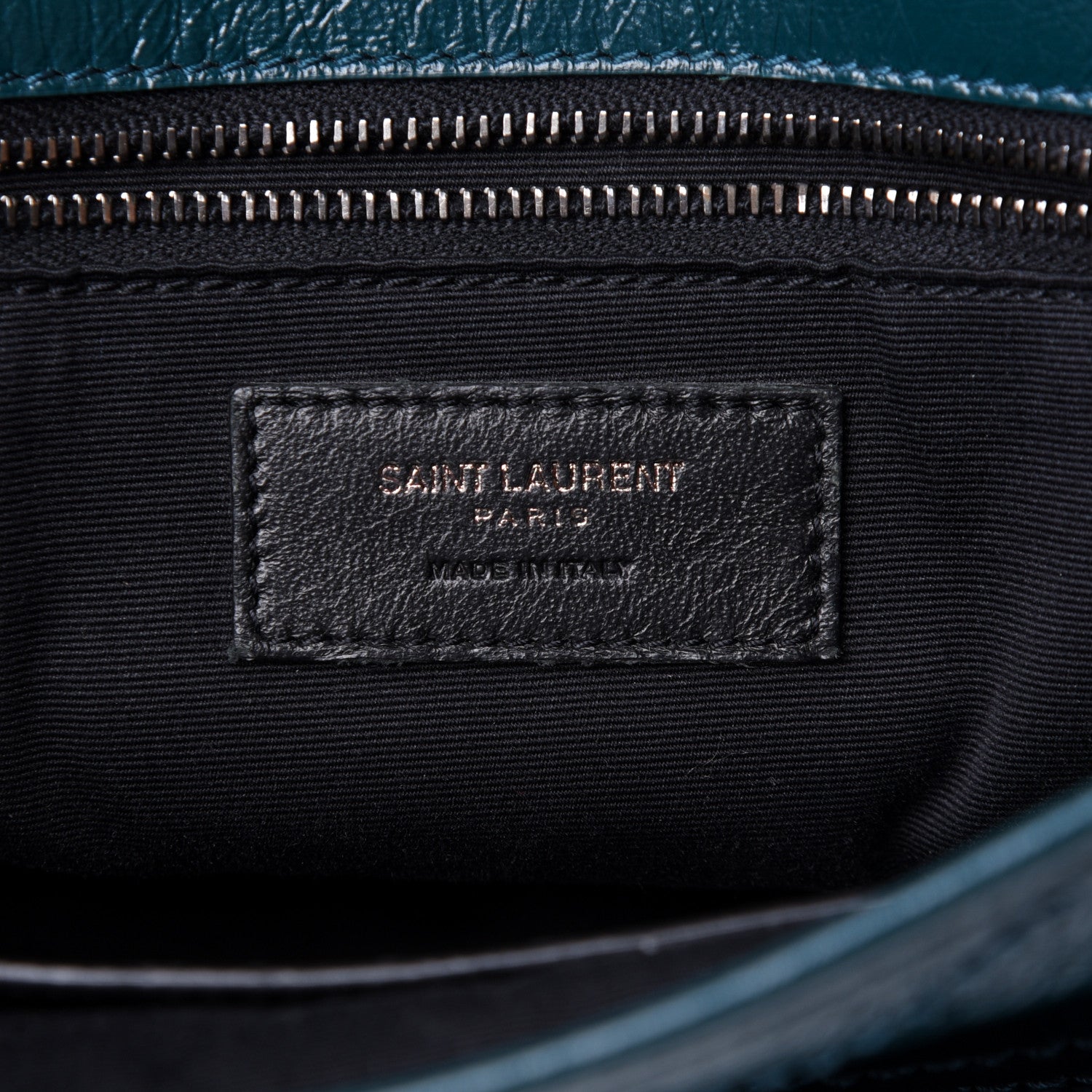 Saint Laurent Crinkled Calfskin Matelasse Monogram Medium Niki Chain Satchel Peacock Green 5 of 9