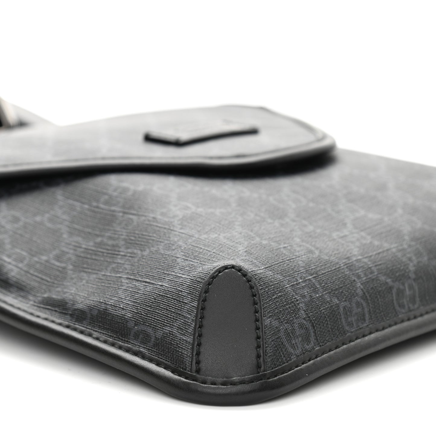 GG Supreme Monogram Web Medium Messenger Bag Black Grey