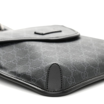 Gucci GG Supreme Monogram Web Medium Messenger Bag Black Grey 9 of 11