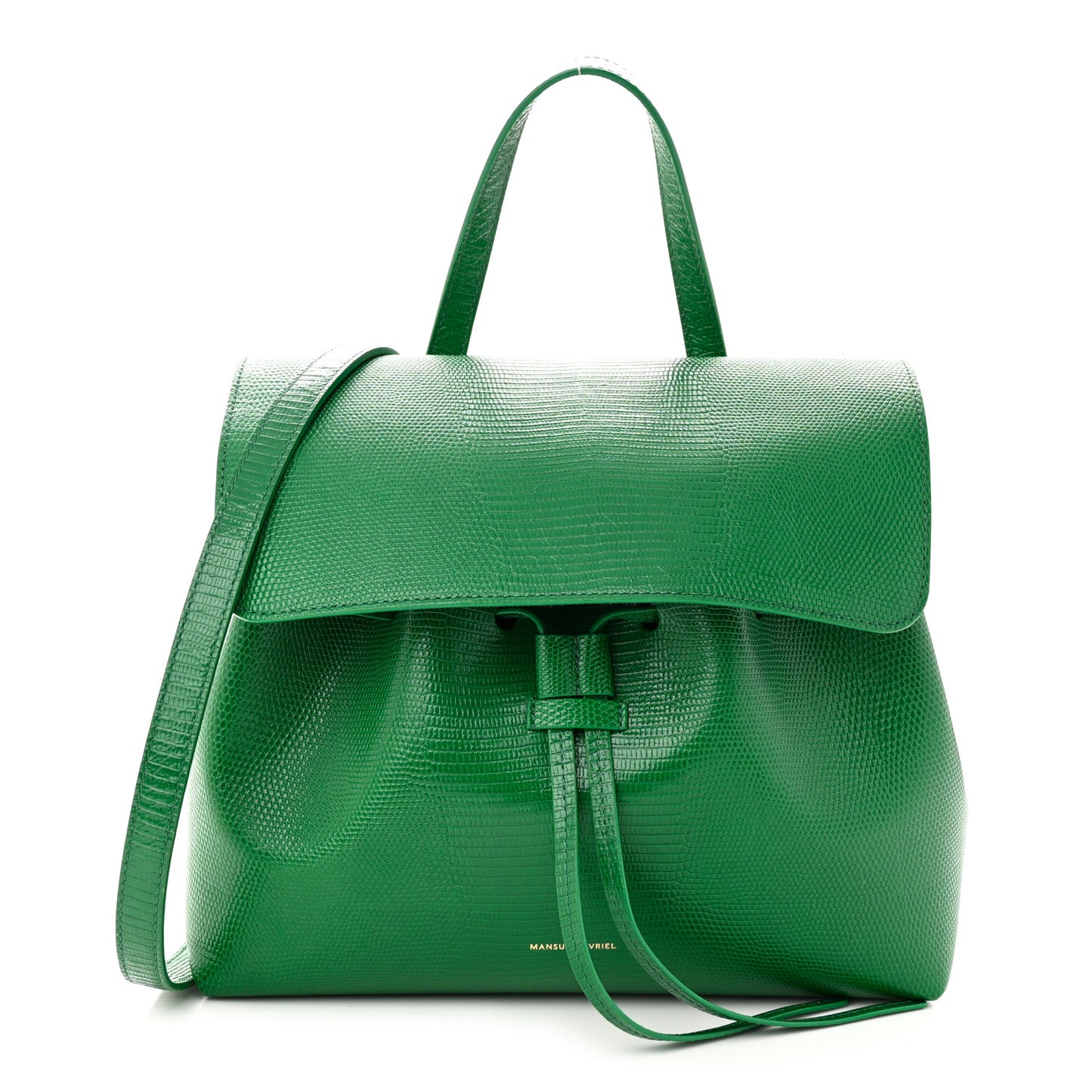 Calfskin Lizard Embossed Mini Soft Lady Bag Leaf
