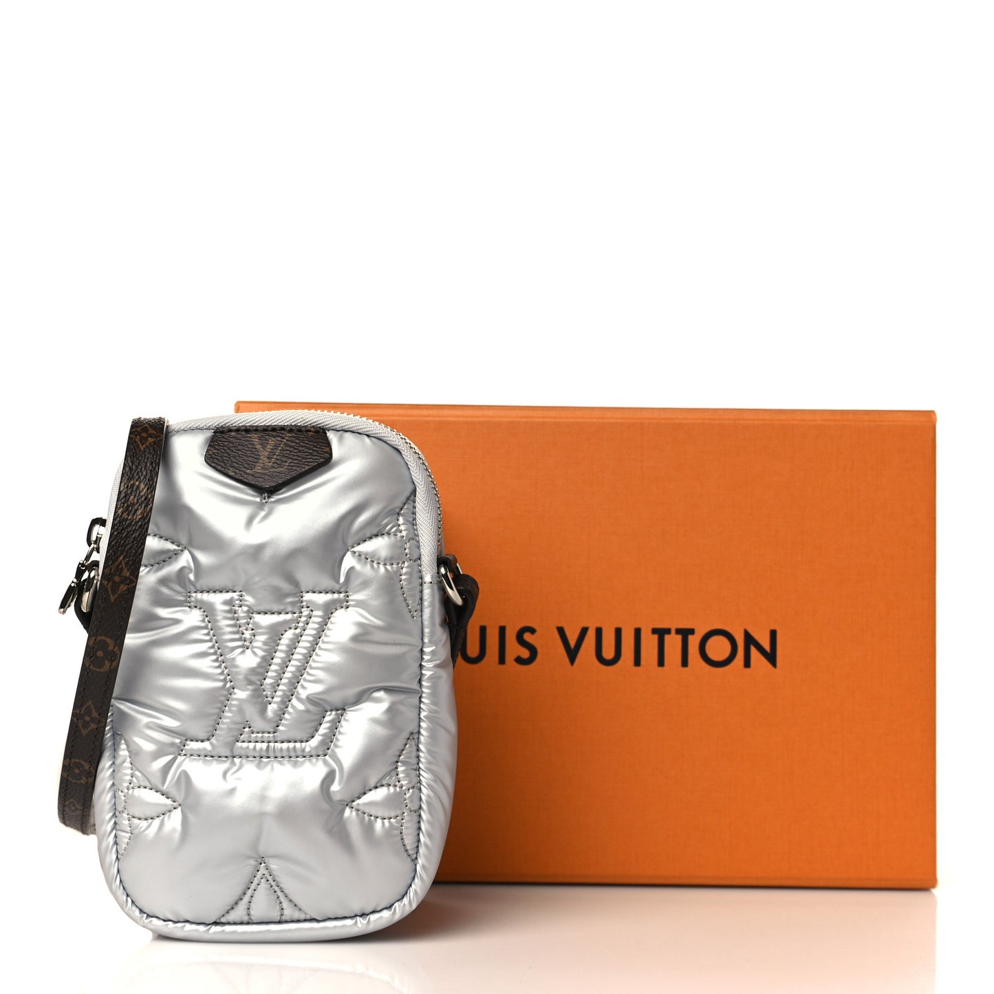 Econyl Monogram Pillow Phone Pouch Silver