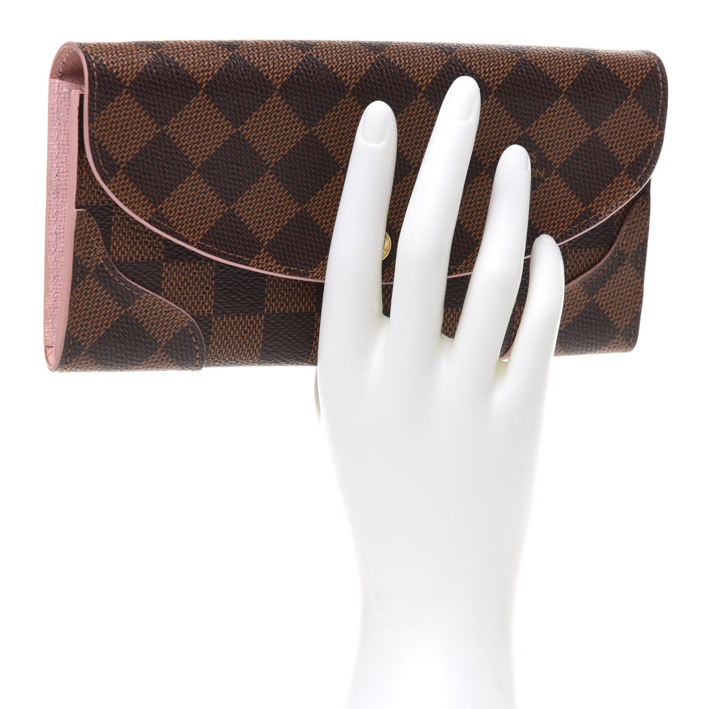 Damier Ebene Caissa Wallet Rose Ballerine