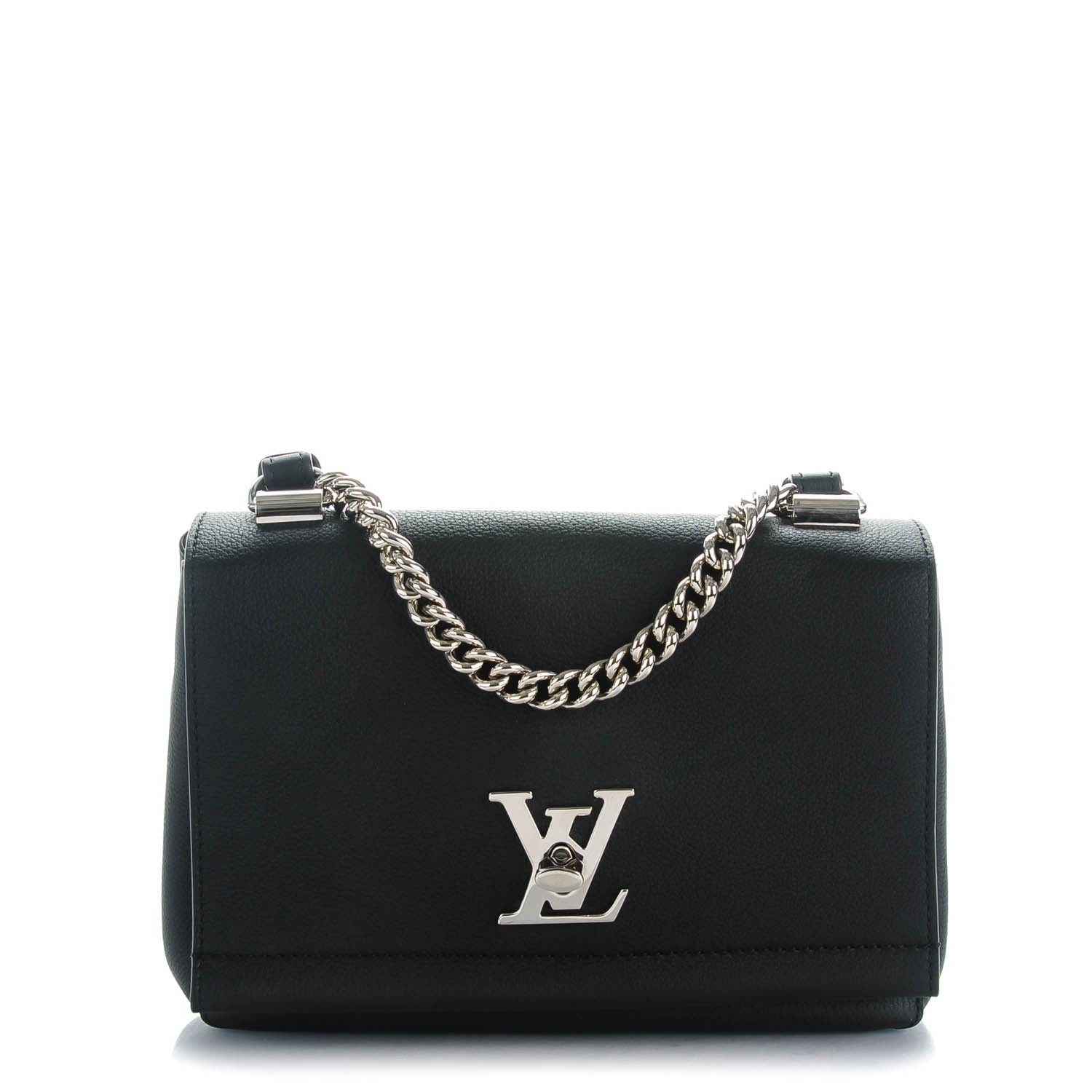 Louis Vuitton Calfskin Lockme II Chain Bag BB Black 1 of 7
