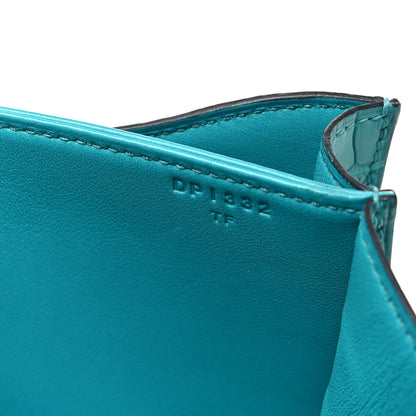 Hermes Matte Alligator Constance 18 Bleu Paon 7 of 10