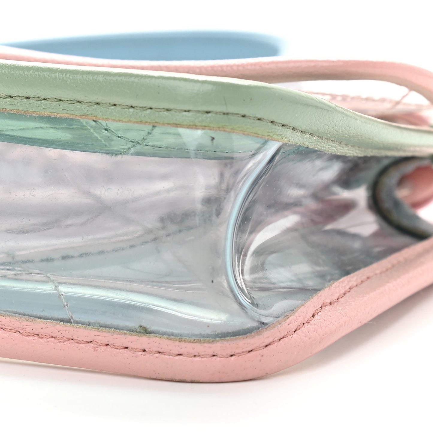 Lambskin PVC Quilted Mini Coco Splash Flap Blue Green