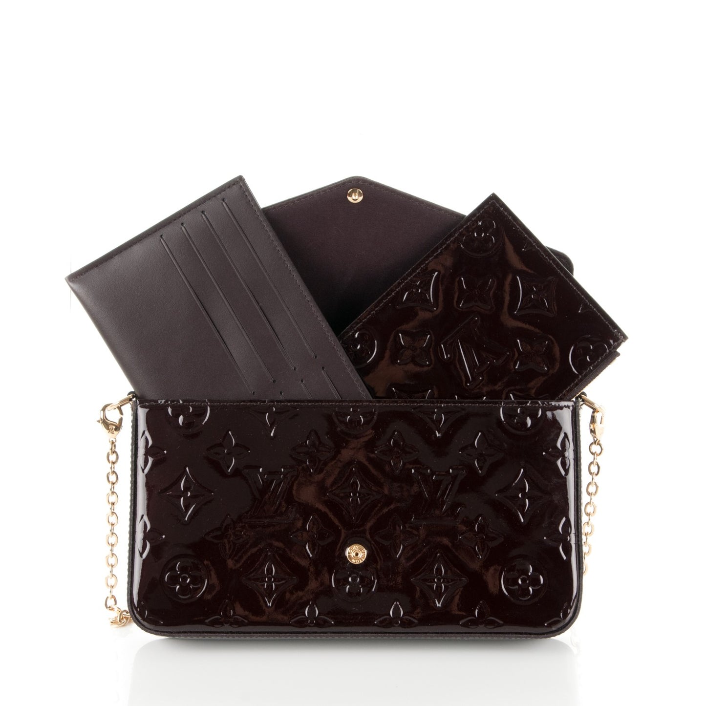 Vernis Pochette Felicie Chain Wallet Amarante
