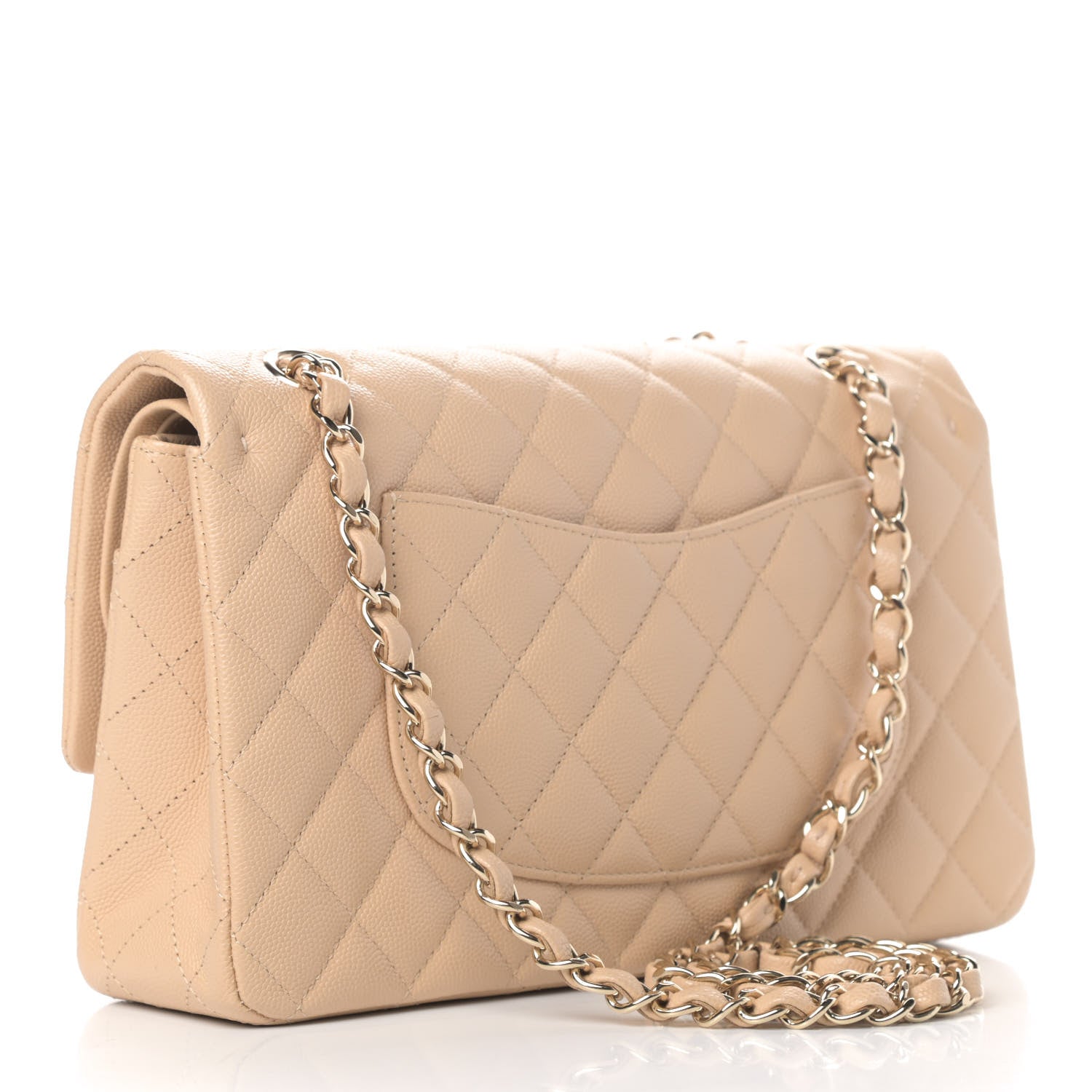 Chanel Caviar Quilted Medium Double Flap Beige 2 of 5