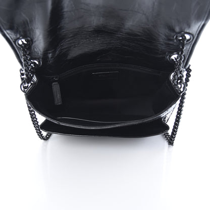 Saint Laurent Crinkled Calfskin Matelasse Monogram Medium Niki Chain Satchel Black 4 of 11