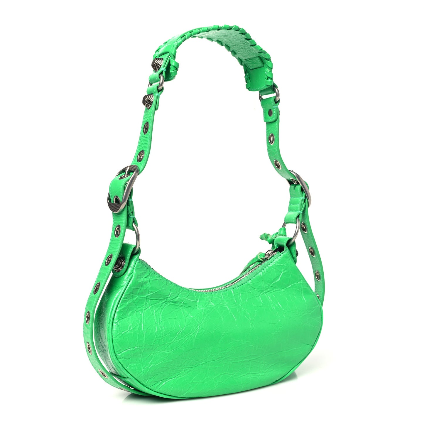 Agneau Arena Le Cagole Shoulder Bag XS Kelly Green