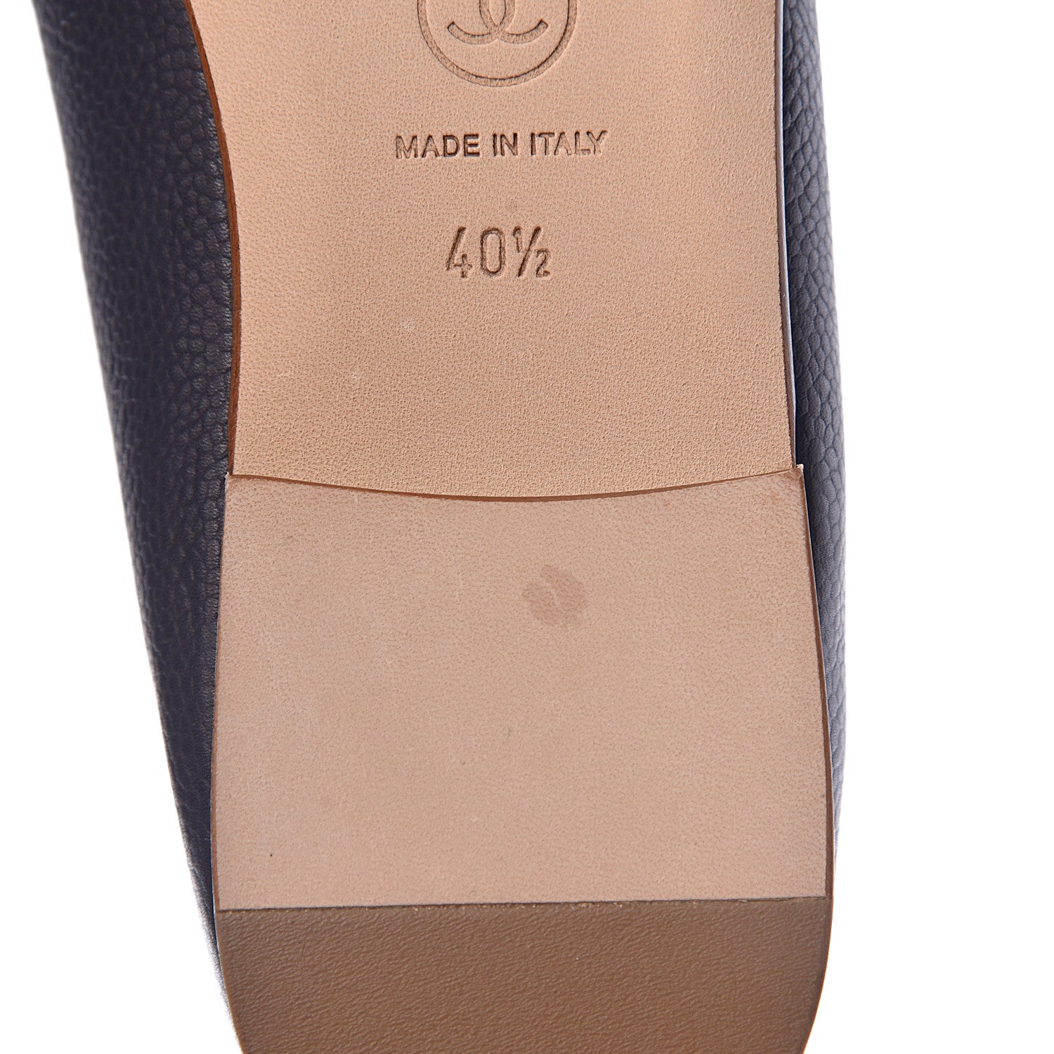 Chanel Caviar CC Cap Toe Ballerina Flats 40.5 Marine 9 of 10
