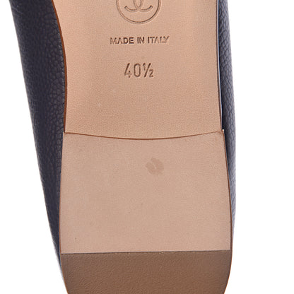 Chanel Caviar CC Cap Toe Ballerina Flats 40.5 Marine 9 of 10