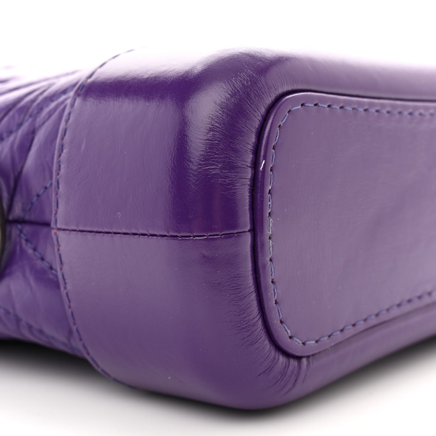 Aged Calfskin Chevron Quilted Small Gabrielle Hobo Purple