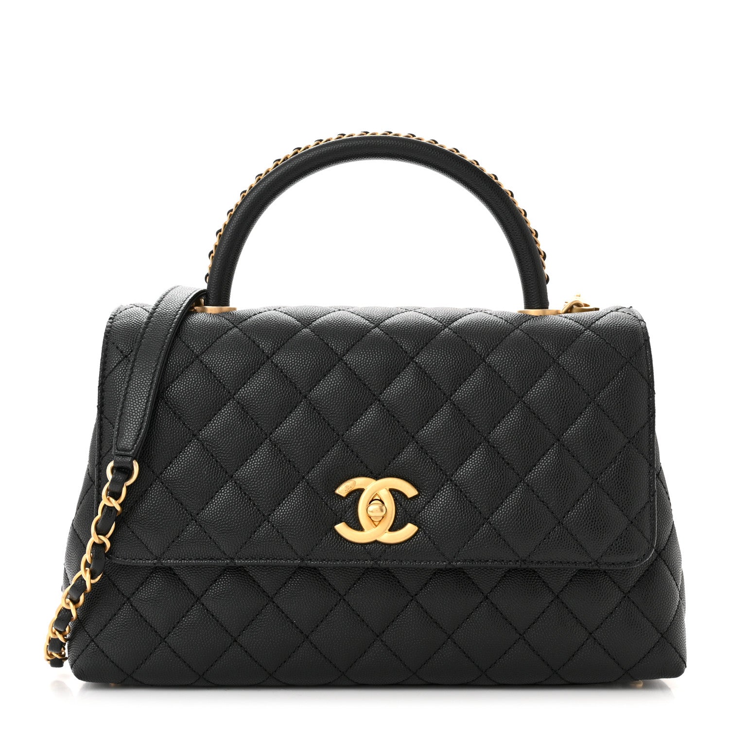 Chanel Caviar Quilted Small Coco Chain Handle Flap Black 1 of 11