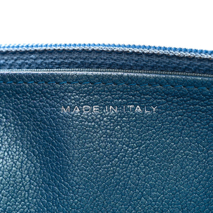 Chanel Iridescent Goatskin Quilted Boy Wallet On Chain WOC Blue 7 of 13