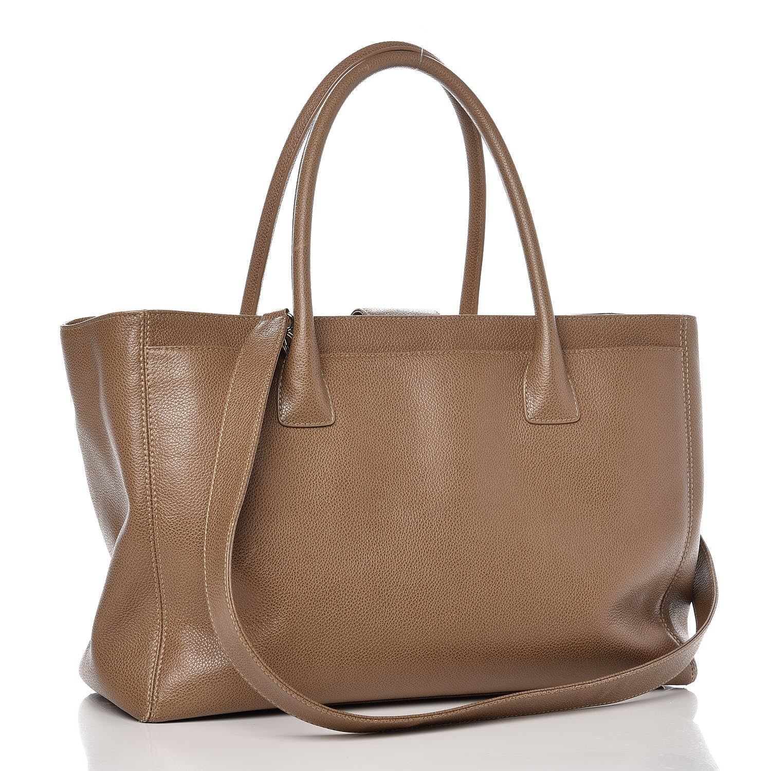 Chanel Calfskin Cerf Executive Shopper Tote Beige 2 of 9