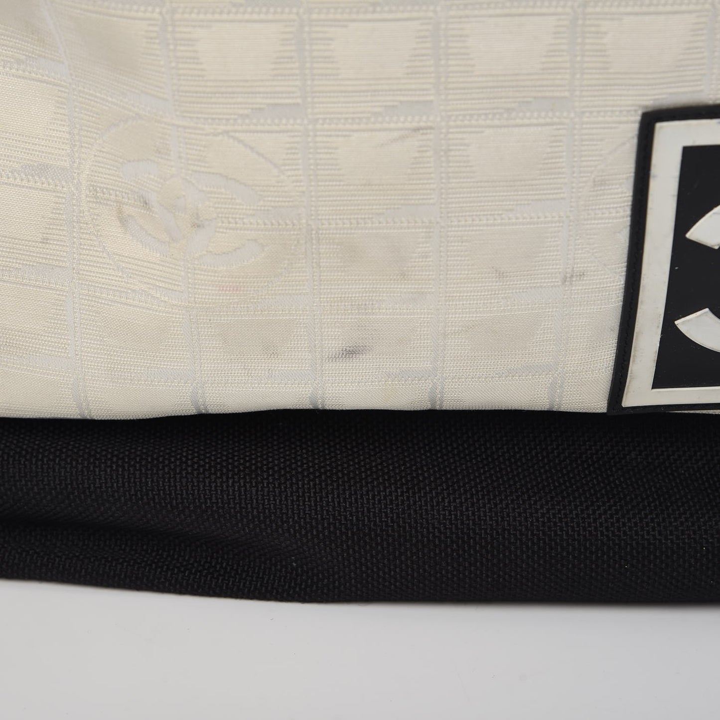 Nylon Sport Backpack Tote Beige Black