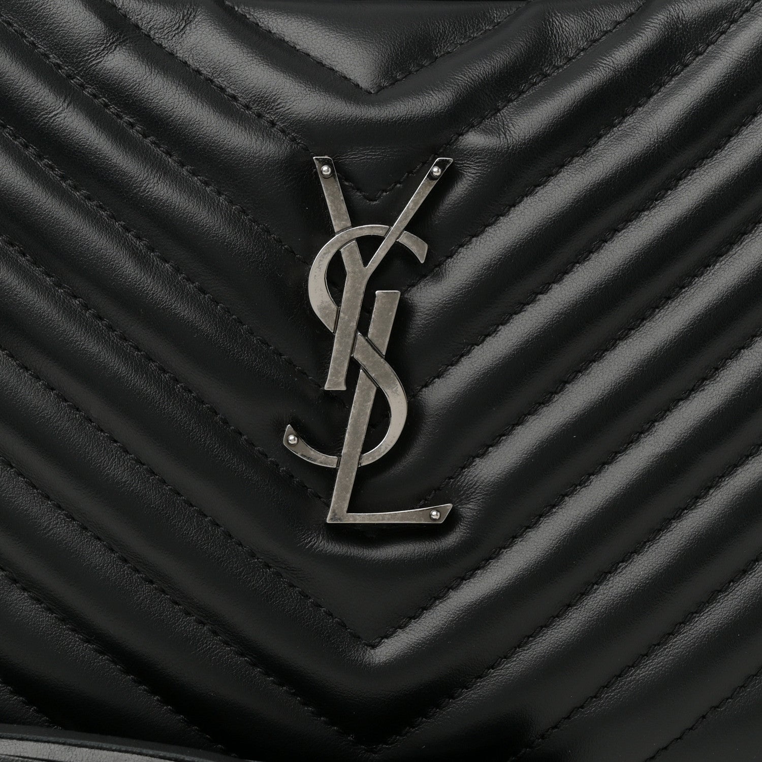 Saint Laurent Calfskin Matelasse Monogram Lou Camera Bag Black 8 of 14