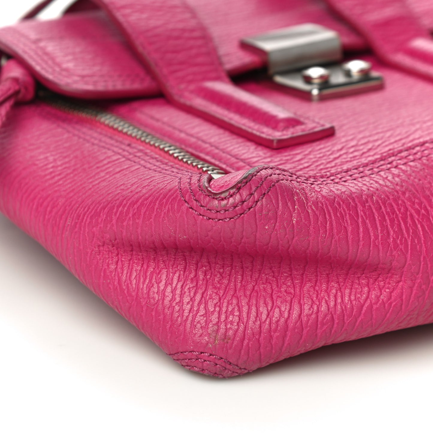 Textured Calfskin Mini Pashli Satchel Fuschia