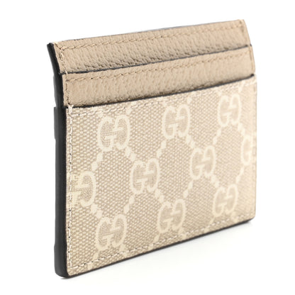 Gucci GG Supreme Monogram Textured Dollar Calfskin Web Ophidia Card Holder Beige Mystic White Oatmeal 3 of 7