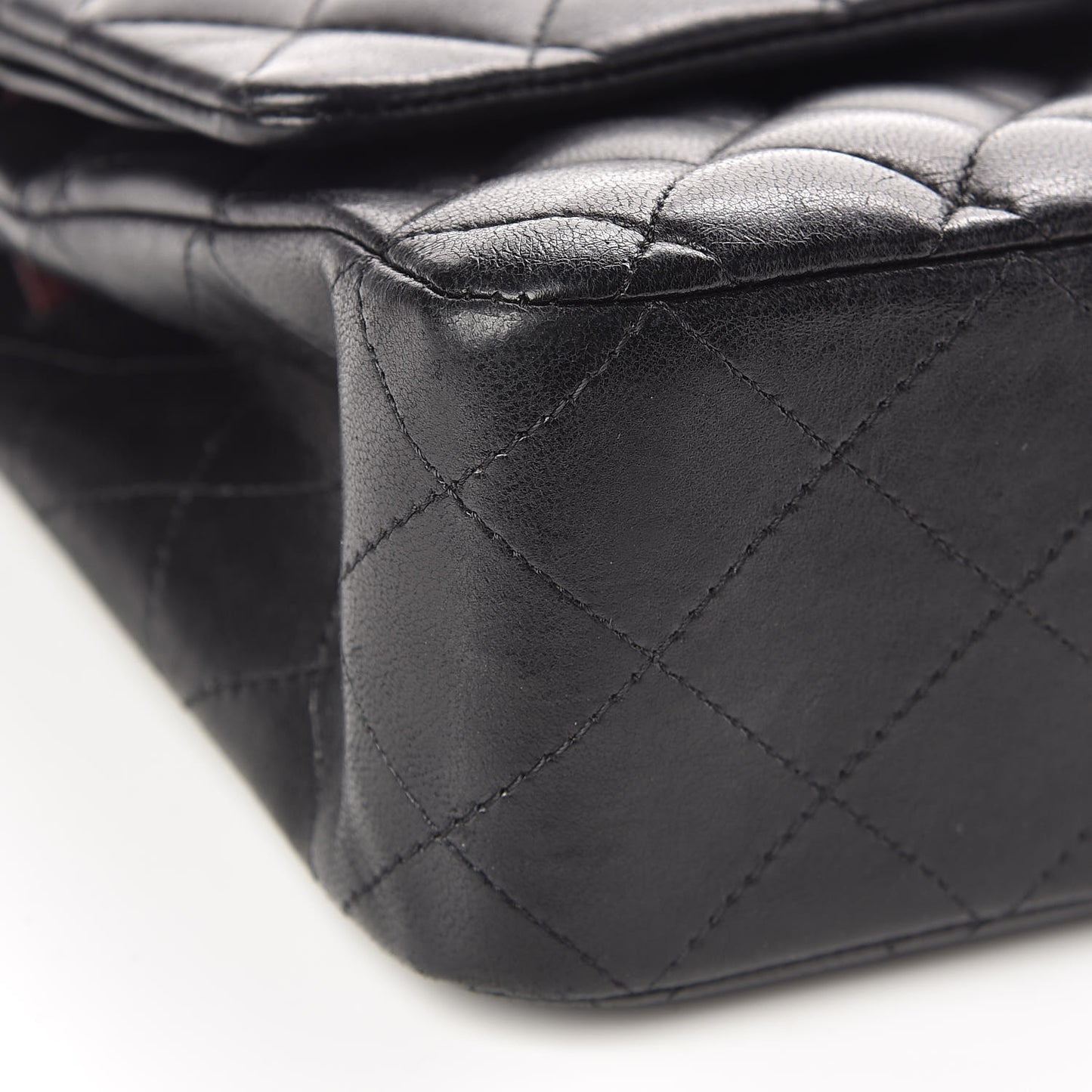 Lambskin Quilted Medium Double Flap Black