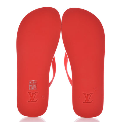 Louis Vuitton Rubber Mens Molitor Thong Sandals 9 Red 5 of 7