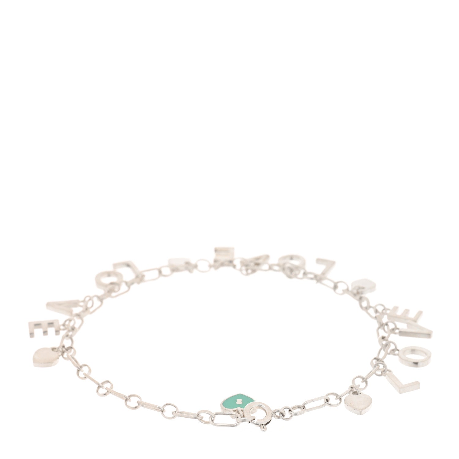 Tiffany Sterling Silver Enamel Love Charm Bracelet Blue 2 of 4