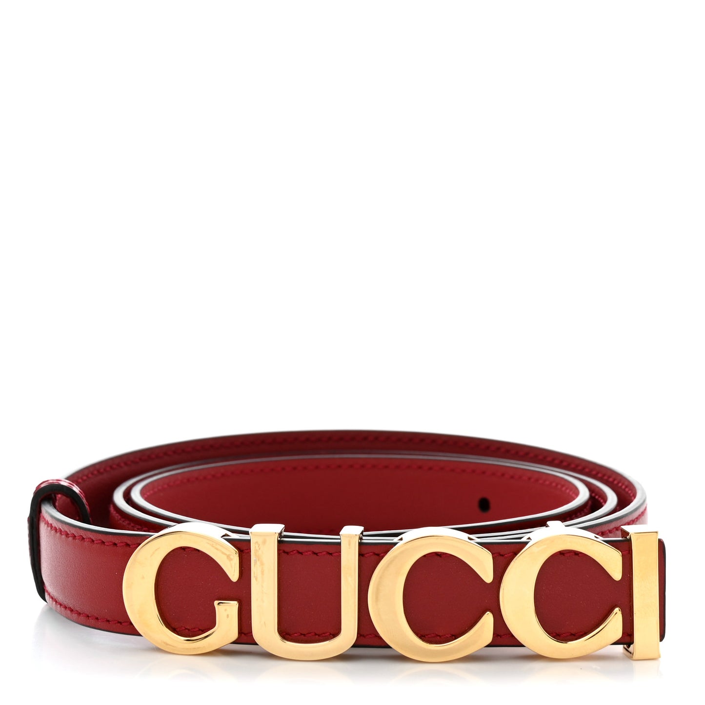 Plutone Calfskin Gucci Buckle 20mm Thin Belt 90 36 Rosso