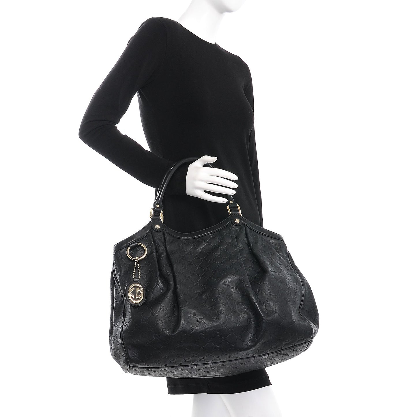 Guccissima Large Sukey Tote Black