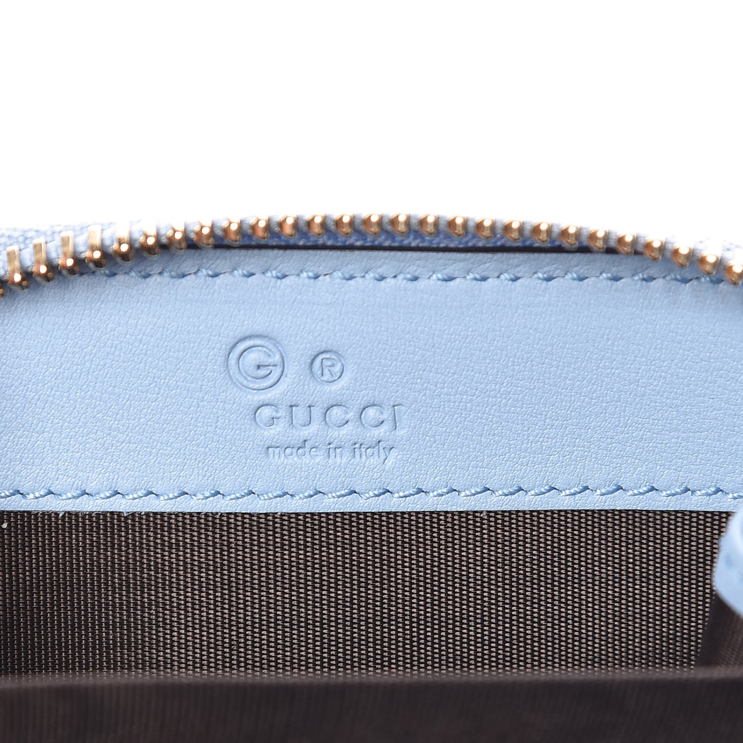 Guccissima Zip Around Card Case Blue