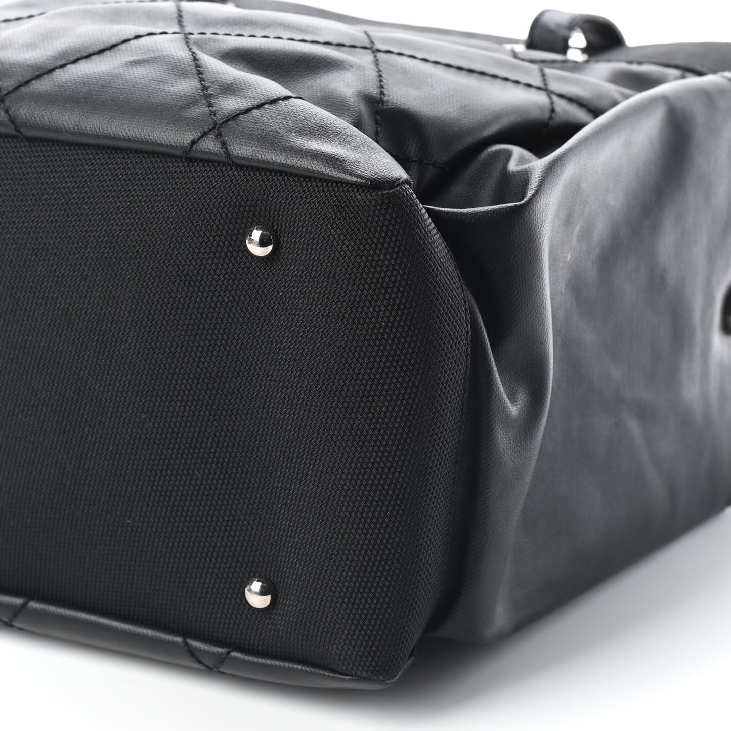 Coated Canvas Quilted Large Paris Biarritz Tote Black