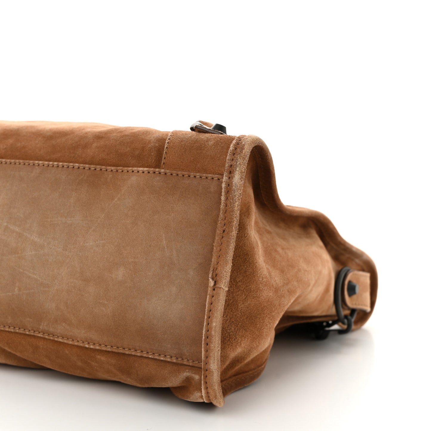 Waxed Suede Calfskin Classic Hardware Medium Le City Camel