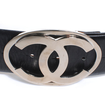 Chanel Leather CC Logo Belt 85 34 Black 3 of 5