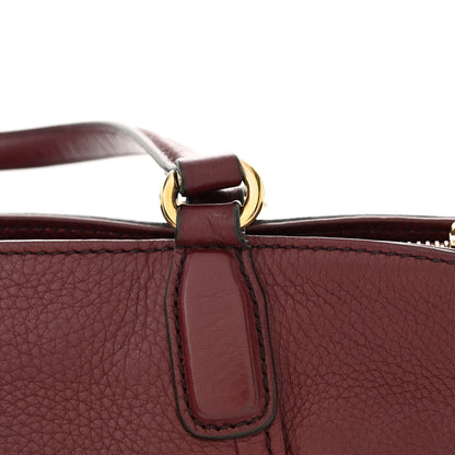 Gucci Pebbled Calfskin Small Soho Top Handle Bag Peonia Flower 12 of 13