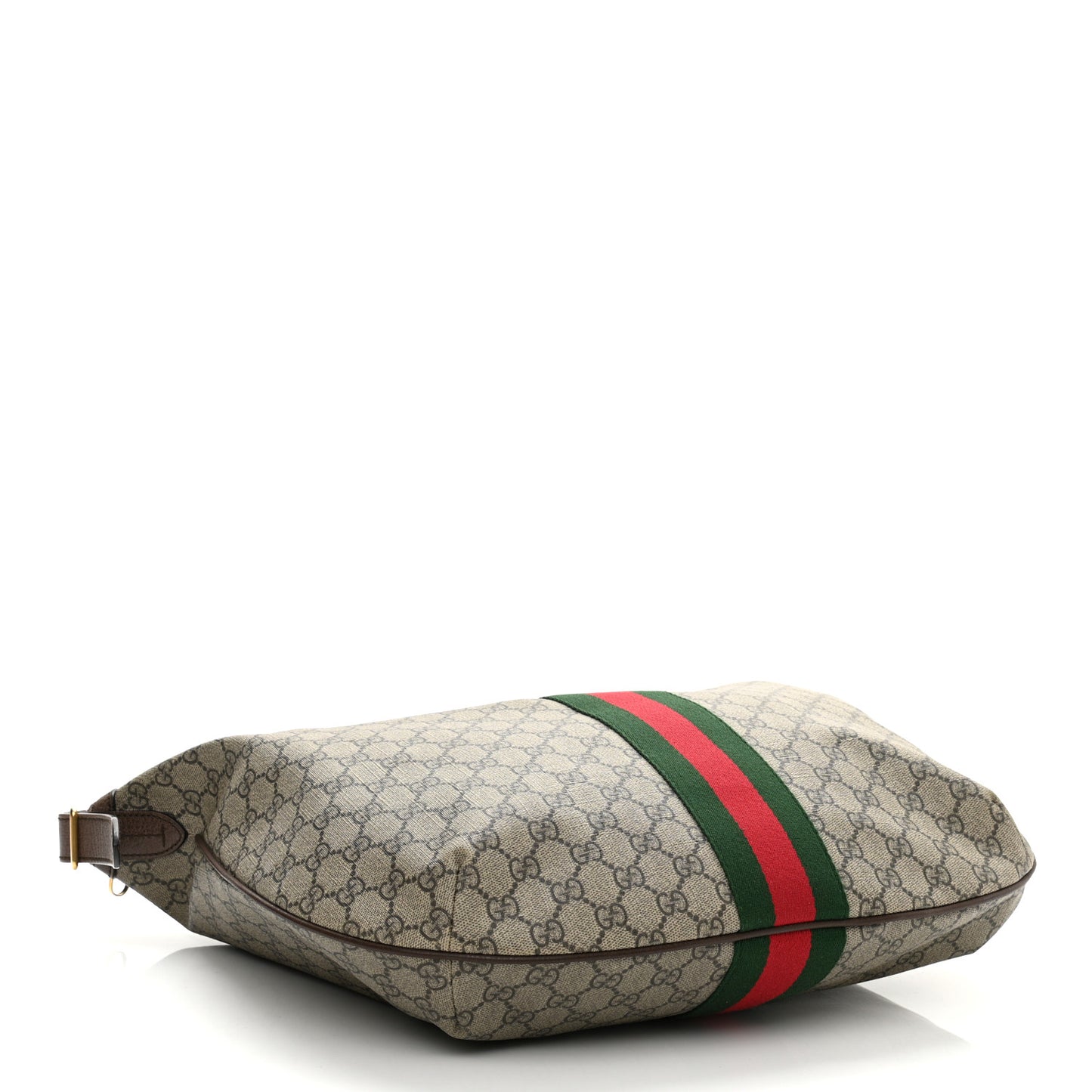 GG Supreme Monogram Web Ophidia Half Moon Hobo Brown