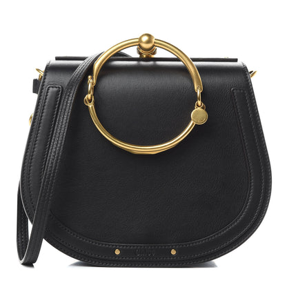 Chloe Calfskin Suede Medium Nile Bracelet Bag Black 1 of 14
