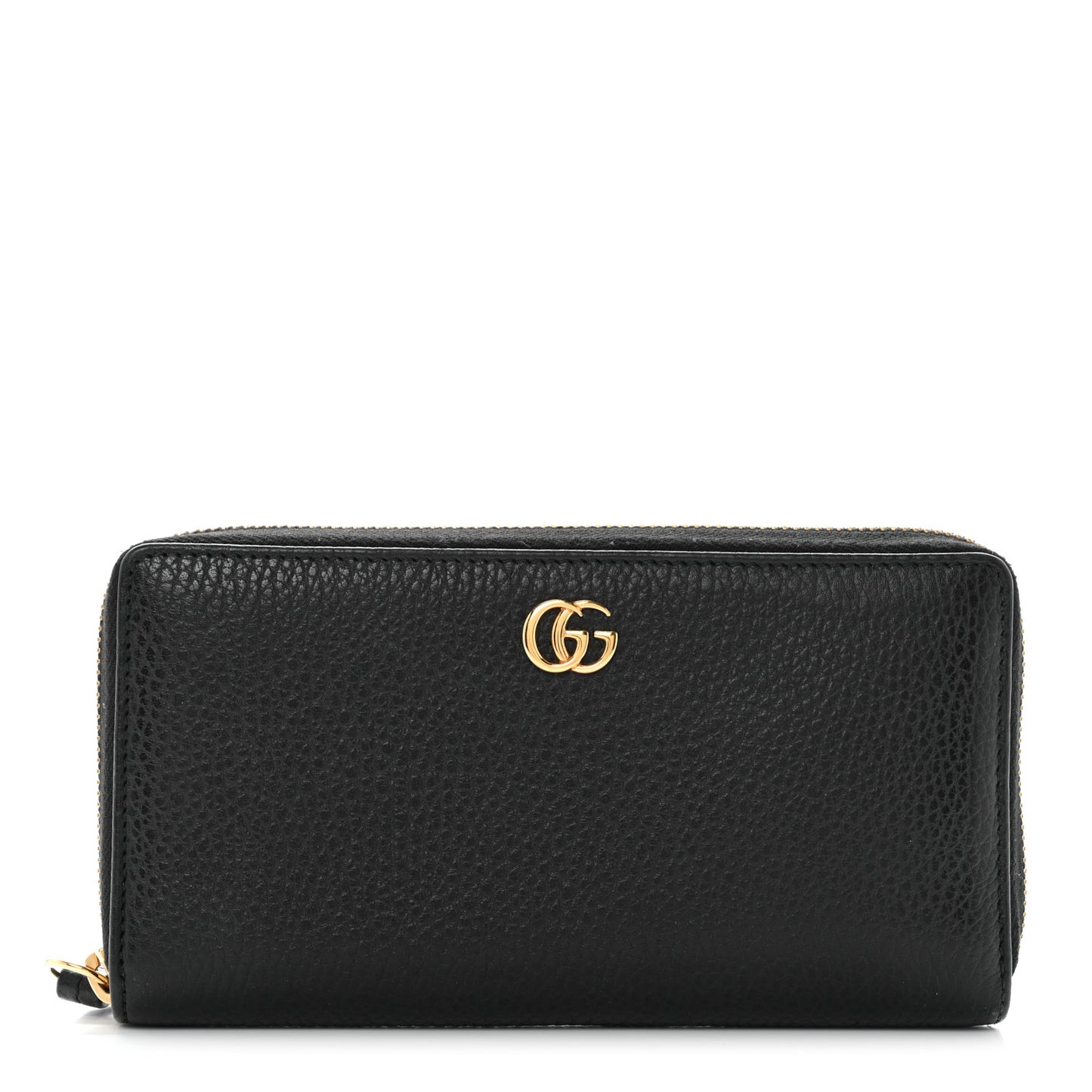 Dollar Calfskin GG Marmont Zip Around Wallet Black
