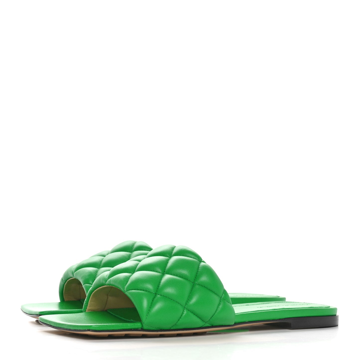 Nappa Matelasse Padded Flat Sandals 36 Parakeet