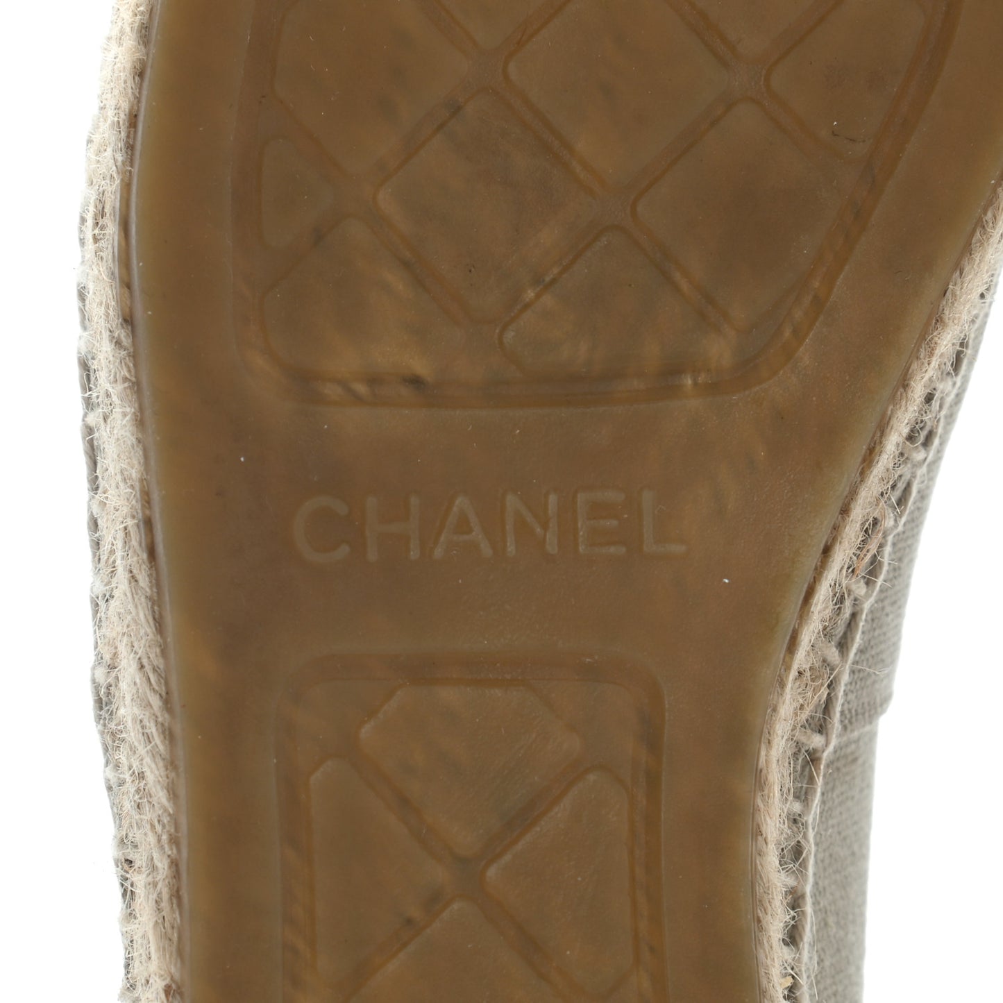 Canvas Grosgrain CC Espadrilles 38 Beige Black